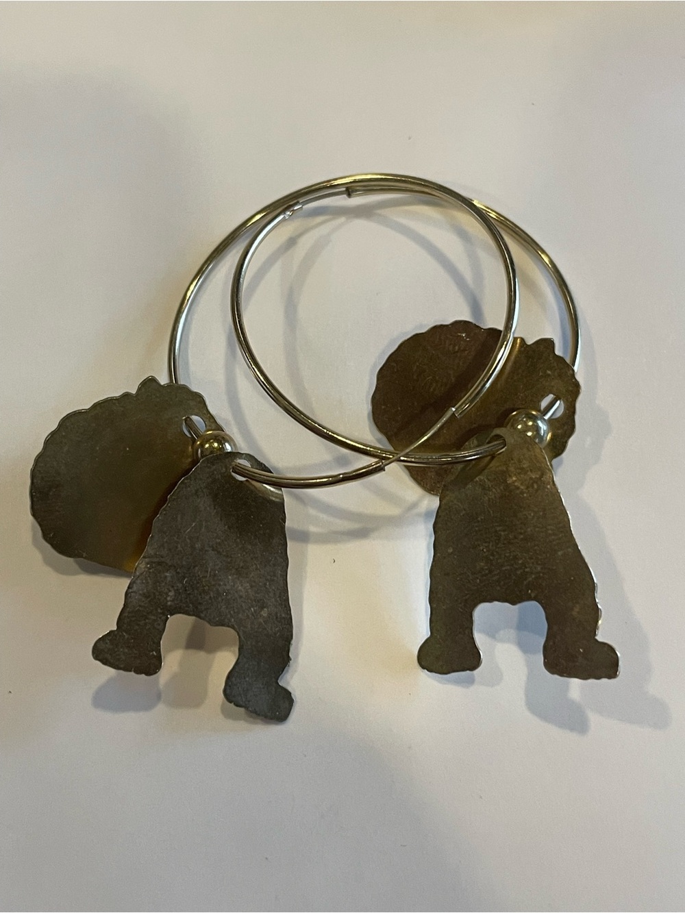 Vintage Lion Gold Tone Dangling Hoop Pierced Earrings #0263 👑 BEST PRICE - Picture 4 of 10